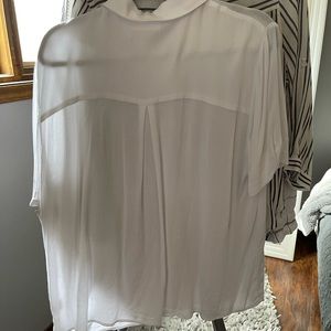 LUQ short sleeve sheer button down blouse